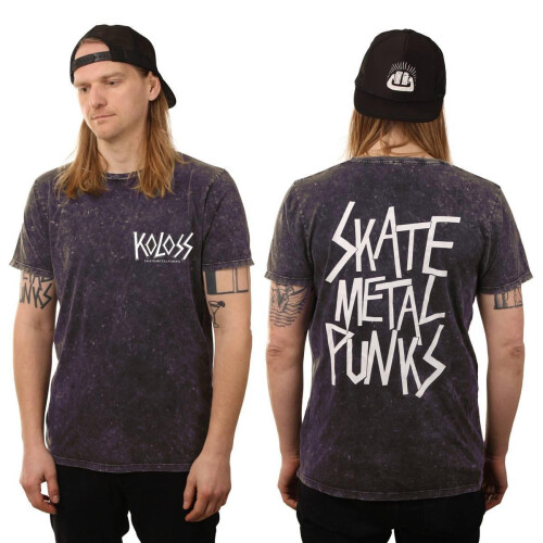 "SkateMetalPunks" T-Shirt Acid Washed Indigo