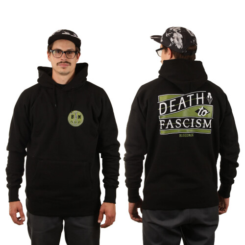 "Death to Fascism" Hoodie Black Green S