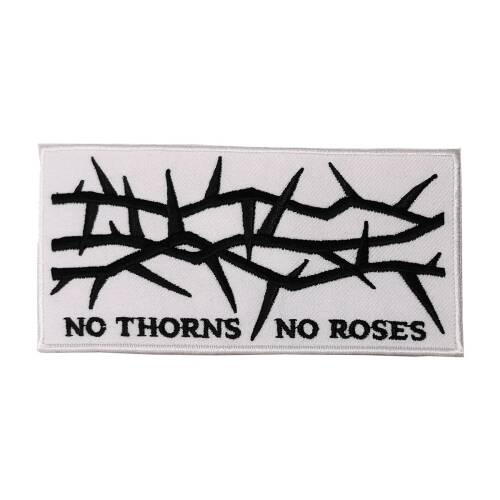 "No thorns..." Gestickter Patch White