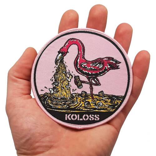 "Kotze Flamingo" gewebter Patch