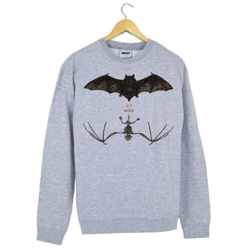 "Bat" Crewneck Sweater Heather Grey