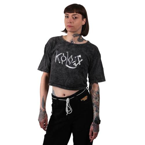 "Tools" Cropped Girl Shirt Acid Black