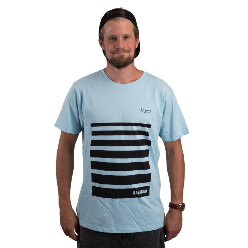 "The Black Lines" T-Shirt Ocean Light Blue L