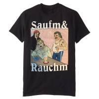 "Saufm & Rauchm" T-Shirt Black