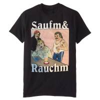 "Saufm & Rauchm" T-Shirt Black L