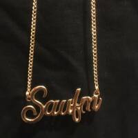 "Saufm" Kette Gold
