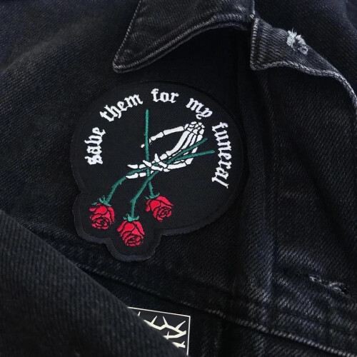 "Save Them For My Funeral" Woven Patch Red