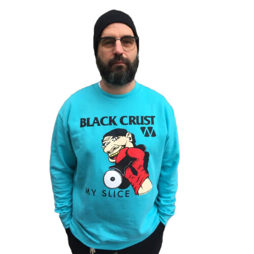 "Black Crust" Sweater Turquoise L