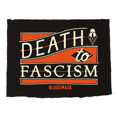 "Death to Fascism" Backpatch Black Orange