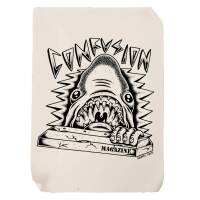 "Curb Shark" Backpatch White Cotton