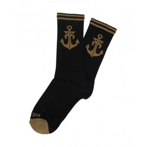 "Anchor" Socks Black Gold