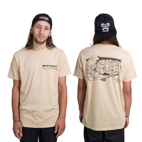 "Lines And Carves" T-Shirt Camel