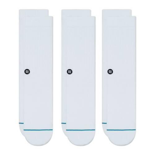 Icon White 3-Pack Socks