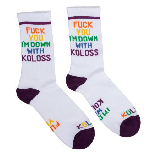 Down Socks White