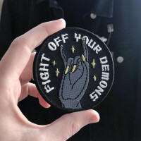 "Fight Off Your Demons" gewebter Patch