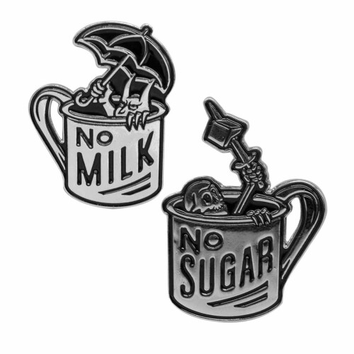 "No Milk - No Sugar" Double Pin Silver