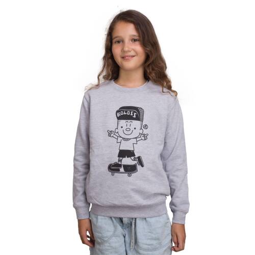"Rollbrett" Kids Sweater Heather Grey 7-8 Jahre / 122-128