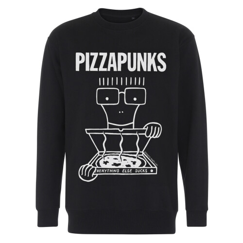 "Pizza Punks" Crewneck Sweater Black