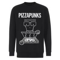 "Pizza Punks" Crewneck Sweater Black