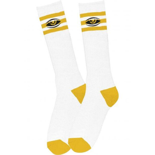"Watching" Embroidered Socks gold