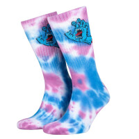 "Screaming Hand" Socks White/Pink/Blue Tie Dye