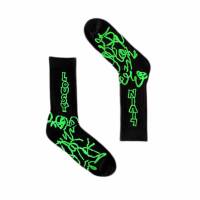 "Lou" Black/Green Socks