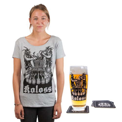 "Bierpresse" Glas und Girl Shirt